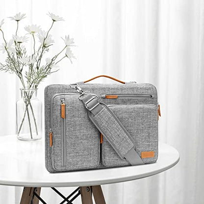 MOSISO 360 Protective Laptop Shoulder Bag,14 inch Computer Bag Compatible with HP Lenovo Dell ASUS Acer, HP, Dell Latitude, Lenovo,Side Open Messenger Bag with 4 Zipper Pockets&Handle, Gray - color: Gray, size: 14 inch