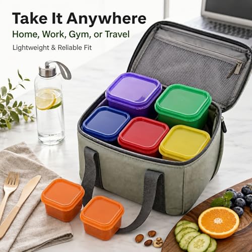 FIXBODY 7PCS Portion Control Containers, Color-Coded Labeled, 21 Day Lose Weight System (Use Guide, 21 Day Tracker and Recipe Ebook Include)