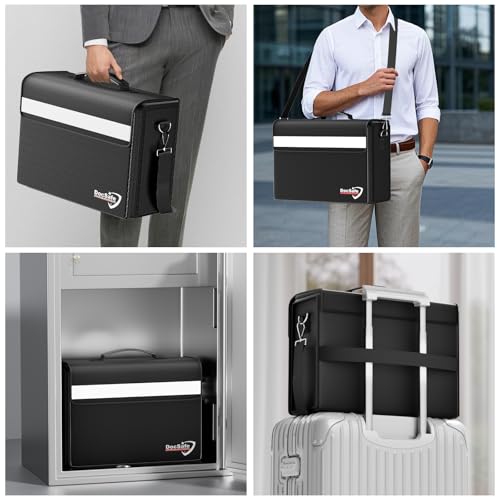 DocSafe Fireproof Document Bag with Multiple Pockets,5200°F Large (17”x12.5”x7.2”) File Organizer Fireproof Waterproof Bag Important Document Holder Home Office Portable Filing Storage for Valuables - style: 17x12.5x7.2”+silver Reflective Strip