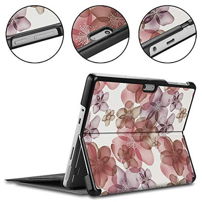Gylint Case for Surface Go 4 2023 /Go 3 2021 /Go 2 2020 /Surface Go 2018, Slim Fit Leather Smart Case Cover with Pencel Holder for Microsoft Surface Go Flower - color: Flower