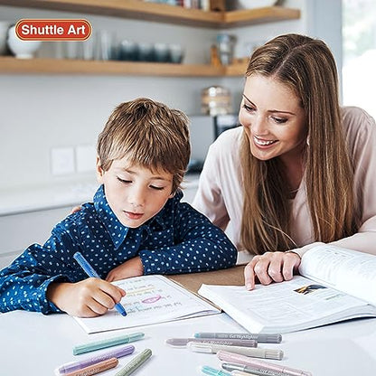 Shuttle Art Bible Highlighters and Pens No Bleed, 12 Dusty Colors Gel Highlighters No Bleed Through, Bible Journaling Supplies, Great for Journaling Highlighting and Studying - color: 12 Dusty Colors