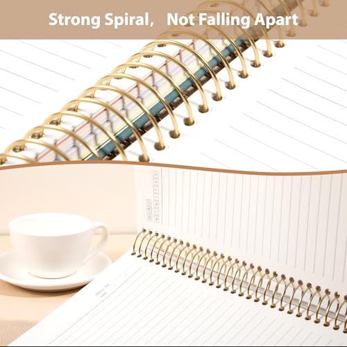 Yoment Hardcover Spiral Notebook 8.5" x 11" Leather 5 Subject Notebook College Ruled with Dividers Tabs 300 Pages Large Spiral Journal Notebooks for Work School Note-Taking Business, Gray Blue - color: Gray Blue