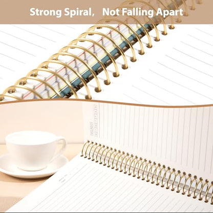 Yoment Hardcover Spiral Notebook 8.5" x 11" Leather 5 Subject Notebook College Ruled with Dividers Tabs 300 Pages Large Spiral Journal Notebooks for Work School Note-Taking Business, Gray Blue - color: Gray Blue