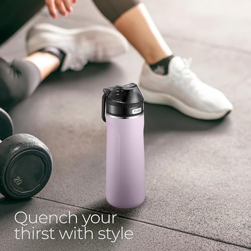 SipX Insulated Water Bottle, Water Bottle with Straw Lid, 18 oz Triple Insulated Stainless Steel, Leakproof, BPA-Free, Slim Durable Metal Bottle for School, Gym & Office, Purple - color: Purple