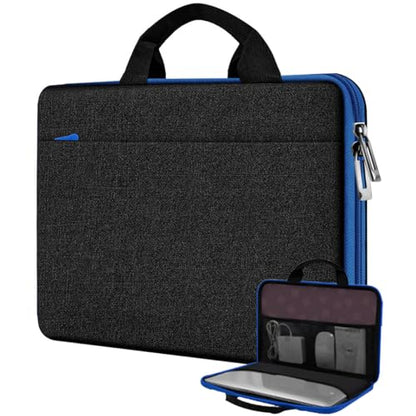 Hseok Laptop Case 13.3-14 inch Sleeve, TSA Computer Handbag Water-Resistant and Shockproof Bag Compatible with MacBook Pro/Neo 14", Mac Air/Pro 13.3" and 13"-14" Notebooks Chromebooks,Black-Blue - color: Black-blue
