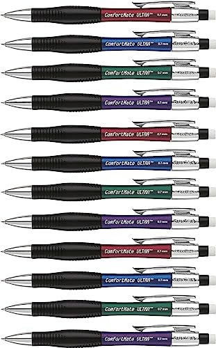 Paper Mate Comfort Mate Ultra Mechanical Pencils, 0.7mm HB #2 Lead, 12 Count - School Supplies, Note-Taking, Comfortable Grip