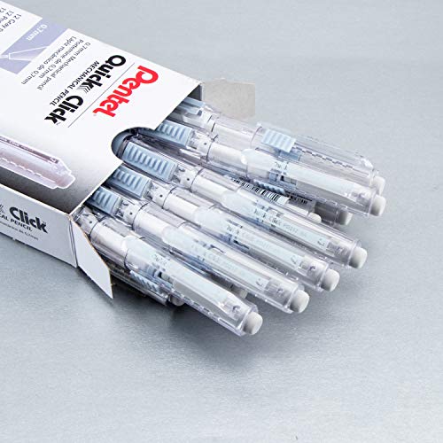 Pentel Quick Click Mechanical Pencil, (0.7mm), Medium, Gray Barrel, Box of 12 Pencils (PD217N) - color: Gray, size: 12 Count (Pack of 1), style: 0.7mm