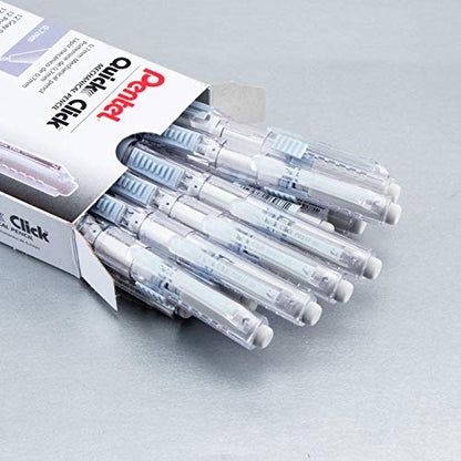 Pentel Quick Click Mechanical Pencil, (0.7mm), Medium, Gray Barrel, Box of 12 Pencils (PD217N) - color: Gray, size: 12 Count (Pack of 1), style: 0.7mm