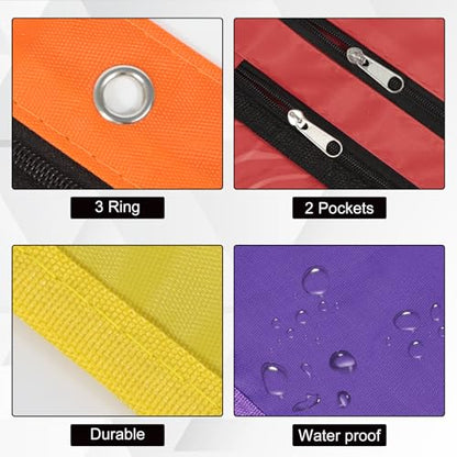 YoeeJob 18 Pack 1 Inch Expandable Zipper Pencil Pouches with Clear Window for 3 Ring Binder, Suitable for School & Office（Colourful） - color: Colourful