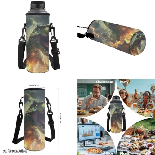Cool Dinosaur Backpack for Kids 5-7 Boys Backpack with Lunch Box Water Bottle Carrier with Strap and Soft Pencil Case Elementary 4PCS Set Bookbag Front Side Pocket 17 inch School Bag - color: Cool Dinosaur