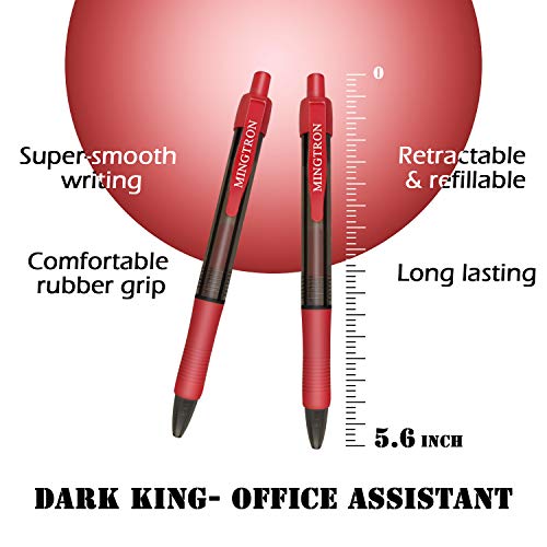 30 Pack Red Fine Point Gel Pens, No Smear Ink, Retractable, 0.5MM, Red Ink - color: red