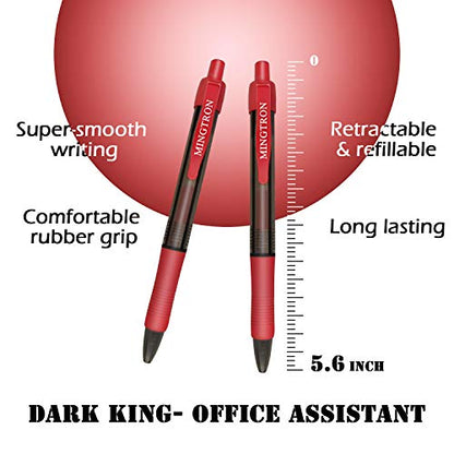 30 Pack Red Fine Point Gel Pens, No Smear Ink, Retractable, 0.5MM, Red Ink - color: red