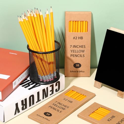 Geyoga 50 Boxes Woodcased Classroom #2 HB Pencils with Erasers 500 Count Pre-sharpened Number 2 Pencils for School Teacher Office Supplies, Writing, Drawing and Sketching Back to School Gifts(Yellow) - color: Yellow