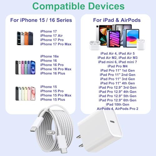 아이폰 17 16 15 충전기 고속 충전, 3팩 20W 고속 충전 USB C 충전기 - color: 우븐, size: 20W