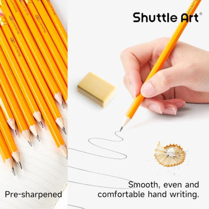Shuttle Art 800 Pack #2 HB Pencils Pre-Sharpened, Bulk Pencils with Erasers