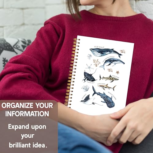 KAOWT Ocean Shark Notebook Journal, Whale Shark Gifts Office Supplies Notebooks for Note Taking, Marine Biology Ocean Journal, Beach Lover Gifts, Hardcover Spiral Notebook 5.5x8.3in - color: Summer notbook-shark