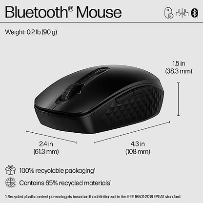 HP 420 Programmable Bluetooth Mouse - Bluetooth with Swift Pair to 3 Multi-Devices, 2-Year Battery, 4K DPI, Quiet clicks, Compatible with Windows/Mac/Chromebook, Laptop, Notebook Black (7M1D3AA) - color: Black, style: BT Program. Mouse