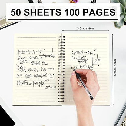 Yahenda 54 Pcs Spiral Notebook Bulk A5 Journal Lined 8.3'' x 5.5'' Writing Composition Paper Small Notepad Subject Notebook for Students Office Business Back to School Supplies (Black) - color: Black