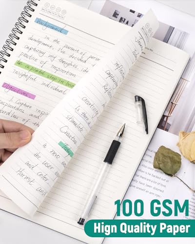 Dynta Large Spiral Notebooks 8.5 "x 11" Lined 3Pcs College Ruled Journals for Work, School And Travel, Good for Students and Office, 160 Pages/80 Sheets with 100 GSM Lined Paper(Kraft Brown) - color: Brown