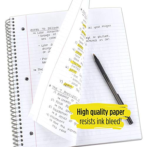 Five Star Spiral Notebook, 1 Subject, College Ruled Paper, 100 Sheets, 11" x 8-1/2" Sheet Size, Customizable Cover, Blue (73816) - color: 01 Blue