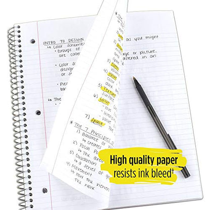 Five Star Spiral Notebook, 1 Subject, College Ruled Paper, 100 Sheets, 11" x 8-1/2" Sheet Size, Customizable Cover, Lime (73822) - color: 12 Lime