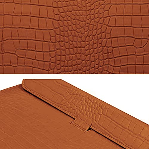 Protective Slim Portable Laptop Sleeve 13-13.6 Inch Crocodile PU Leather Case for MacBook Neo 13 A18 Pro A3404 Air 13 Pro 13 M5 A3449 M4 A3240 M3 M2 M1, for HP Dell Microsoft Notebook, Brown - color: Brown