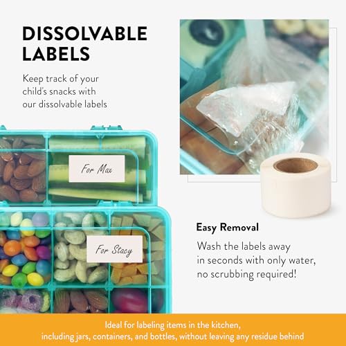 Snack Box Containers Set of 2-Reusable,100 Dissolvable Labels, 8 Adjustable Compartments, Dishwasher Safe, BPA-Free, Meal Prep Container, PARENT TESTED PARENT APPROVED AWARD (2 Pack) (Blue) - color: Blue, size: Small