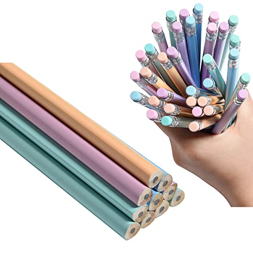 50PCS Triangular Grip Wooden cased Pencils for Kids with Erasers, Fun Cute Wood Wedding Golf Triangle Pencils for School,Drawing,Gift (50PCS) - style: Modern
