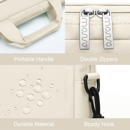 MOSISO Laptop Shoulder Bag 15.6 inch, 15-15.6 inch Computer Bag | Compatible with MacBook Pro 16 inch, HP, Dell, Lenovo with 2 Raised&1 Flapover&1 Horizontal Pocket&Handle&Belt, Sand - color: Sand, size: 16 inch