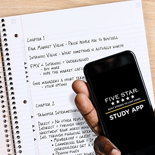 Five Star Spiral Notebook + Study App, 3 Pack, 1 Subject, College Ruled Paper, 100 Sheets, 8-1/2" x 11", Forest Green, Fire Red, Pacific Blue (820189-ECM) - color: Forest Green, Fire Red, Pacific Blue