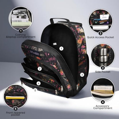 20" 2-in-1 Rolling Backpack,Backpack for Travel w/Wheels | Trolley Suitcase w/Telescopic Handle,Lightweight,Durable, Travel-Friendly, Unisex,2561-20''-Floral - color: JH-2561-Floral-20