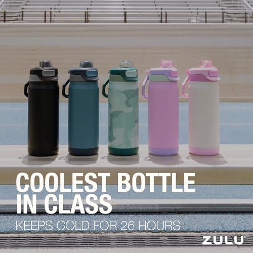 ZULU Powerfill Pro 18oz Kids Stainless Steel Water Bottle with Quick Fill Lid, Triple Wall Vacuum Insulated, Leak Proof Locking Lid, Sip & Chug, Reusable, BPA Free, Dishwasher Safe, Sweet Sorbet - color: Sweet Sorbet