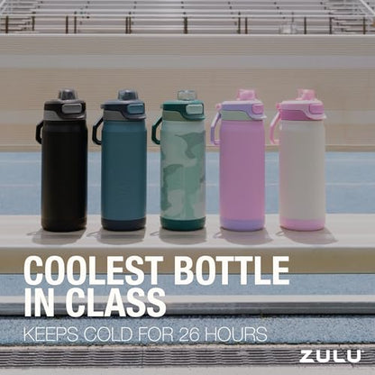 ZULU Powerfill Pro 18oz Kids Stainless Steel Water Bottle with Quick Fill Lid, Triple Wall Vacuum Insulated, Leak Proof Locking Lid, Sip & Chug, Reusable, BPA Free, Dishwasher Safe, Ivory Blush - color: Ivory Blush