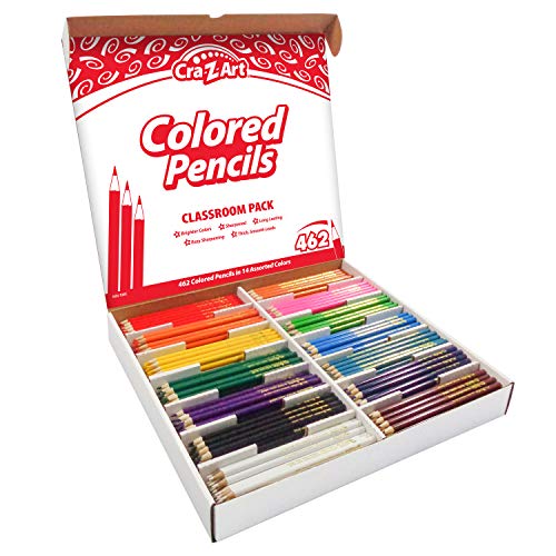 Cra-Z-Art Colored Pencils Bulk Class Pack 462ct 14 Assorted Colors, Back To School Supply List Essential, Bulk Pack for School Supply Rooms and In Class For Teachers - color: 462 ct 14 assorted colors