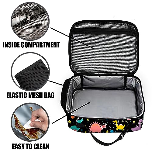 Dinosaur Lunch Bag Reusable Insulated Lunch Box Keep Food Cooler Thermal Lunch Tote for Women Men - color: Dinosaur