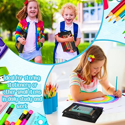 Zhehao 100 Pcs Zipper Binder Pencil Pouches:3 Ring Binder Pencil Pouches with Zipper Window Bulk Clear Pen Bags Case for Office School Classroom Supplies(Double Layer with Mesh Layer,Black) - color: Black, style: Double Layer With Mesh Layer