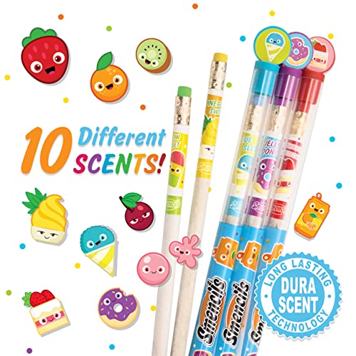Smencils - Patented Gourmet Scented Graphite HB #2 Pencils Made from Recycled Newspapers, 10 Count, Gifts for Kids, School Supplies - color: Original