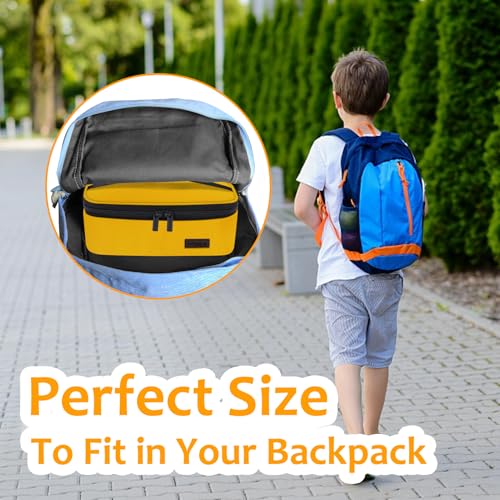 Gloppie Mini Lunch Box Small Kids Lunch Bag Compact LunchBox Bag, CPC Certified | Child-Safe Materials, Insulated LunchBag Reusable Sandwich Containers Snack Box, Yellow - color: Yellow