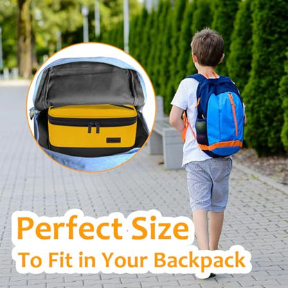 Gloppie Mini Lunch Box Small Kids Lunch Bag Compact LunchBox Bag, CPC Certified | Child-Safe Materials, Insulated LunchBag Reusable Sandwich Containers Snack Box, Yellow - color: Yellow