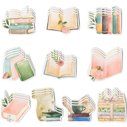 Xqumoi 30 Pack Book Lover Sticky Notes - Book Club Self Sticky Notepads Cute Writing Memo Pads for Back to School Office Supplies Teacher Appreciation Librarian Bookish Gift Birthday Party Favors - style: Book Lover