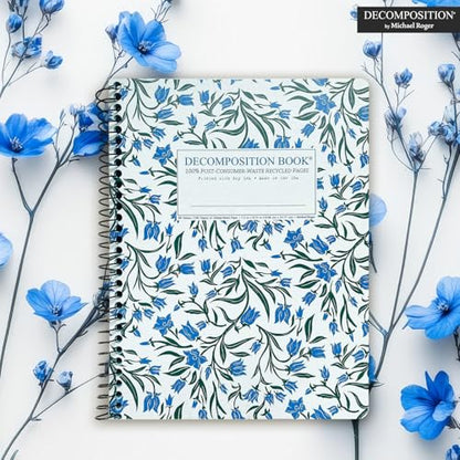 Decomposition Bluebells College Ruled Spiral Notebooks – 9.75 x 7.5 Journal with 160 Lined Pages – Notebooks for School Supplies, Home & Office – 100% Recycled Paper – Made in USA - color: Bluebells, style: Spiral-bound