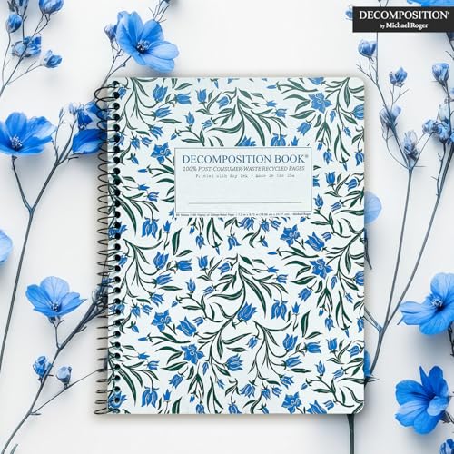 Decomposition Bluebells College Ruled Spiral Notebooks – 9.75 x 7.5 Journal with 160 Lined Pages – Notebooks for School Supplies, Home & Office – 100% Recycled Paper – Made in USA - color: Bluebells