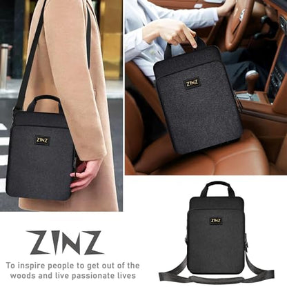 ZINZ Laptop Case 12.9 13 Shoulder Bag, Expandable Handbag with Valuables Compartment Compatible with MacBook Air/Pro/Neo 13" M5/M4/M3/M2/M1, iPad 12.9/13/11, Water-Resistant & Shockproof,B01K01 - color: B01k01, size: 13"