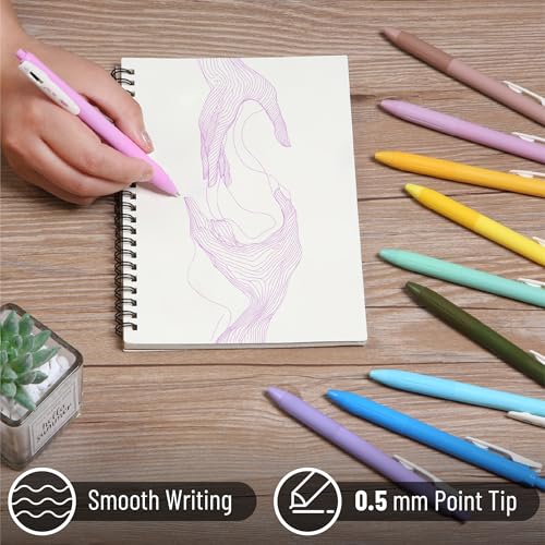 Mr. Pen- Retractable Gel Pens, 10 Pack, Light Vintage Ink | Fine Point 0.5 mm, Fast Dry, Smooth Writing, Cute Pens for Drawing, Writing Planner and School Supplies