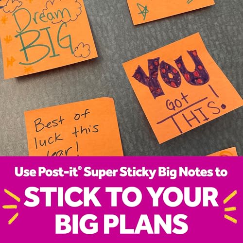 Post-it Super Sticky Big Notes, 8 in. x 8 in., Extra Large Sticky Notes in Pink Salt, 2 Pads, 60 Sheets Total, Great for Vision Boards, Creative Projects, Study Spaces, Group Brainstorming, and More - color: Pink Salt