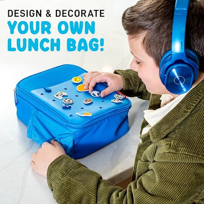 Fit & Fresh Lunch Box For Kids, Boys & Girls, School, Camp, Insulated Bag With Shoe Charm Slots For Personalization, Ocean Blue - color: Ocean Blue