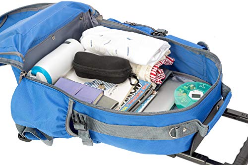 K-Cliffs Heavy Duty Rolling Backpack School Bookbag with Wheels Deluxe Wheeled Daypack - color: Royal