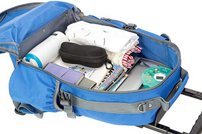 K-Cliffs Heavy Duty Rolling Backpack School Bookbag with Wheels Deluxe Wheeled Daypack - color: Royal