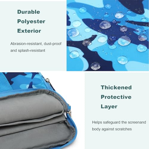Octsky Tablet Sleeve Bag Kids Tablet/Ipad Carrying Bag 12.5 inch with shoulder strap, soft Lining - color: Shark Blue
