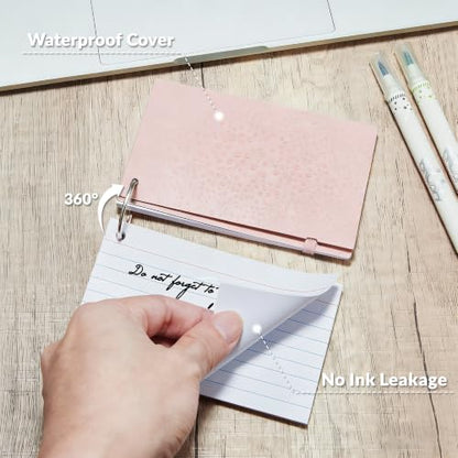 NEEWAY Ruled Index Cards with Ring 3x5 Inches, 200 Count Note Cards Lined, Flash Cards with Rings for Studying, Home and Office (Light Pink) - color: Light Pink